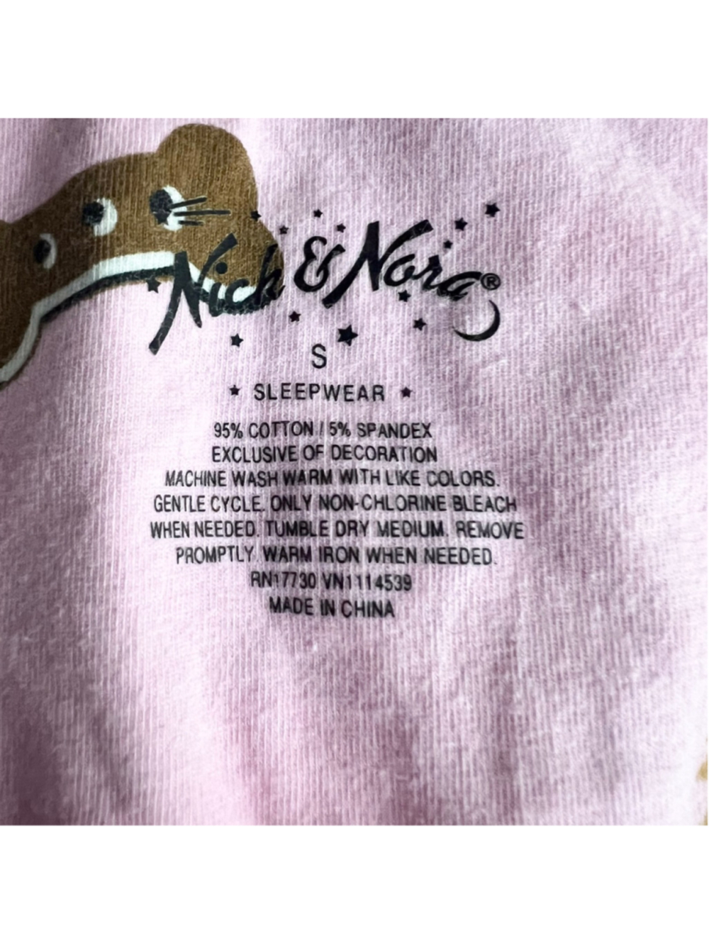 Nick & Nora Women's Pink Nightgown Sz S Puppy Dog Print Sleepwear Nightgown - Picture 6 of 9